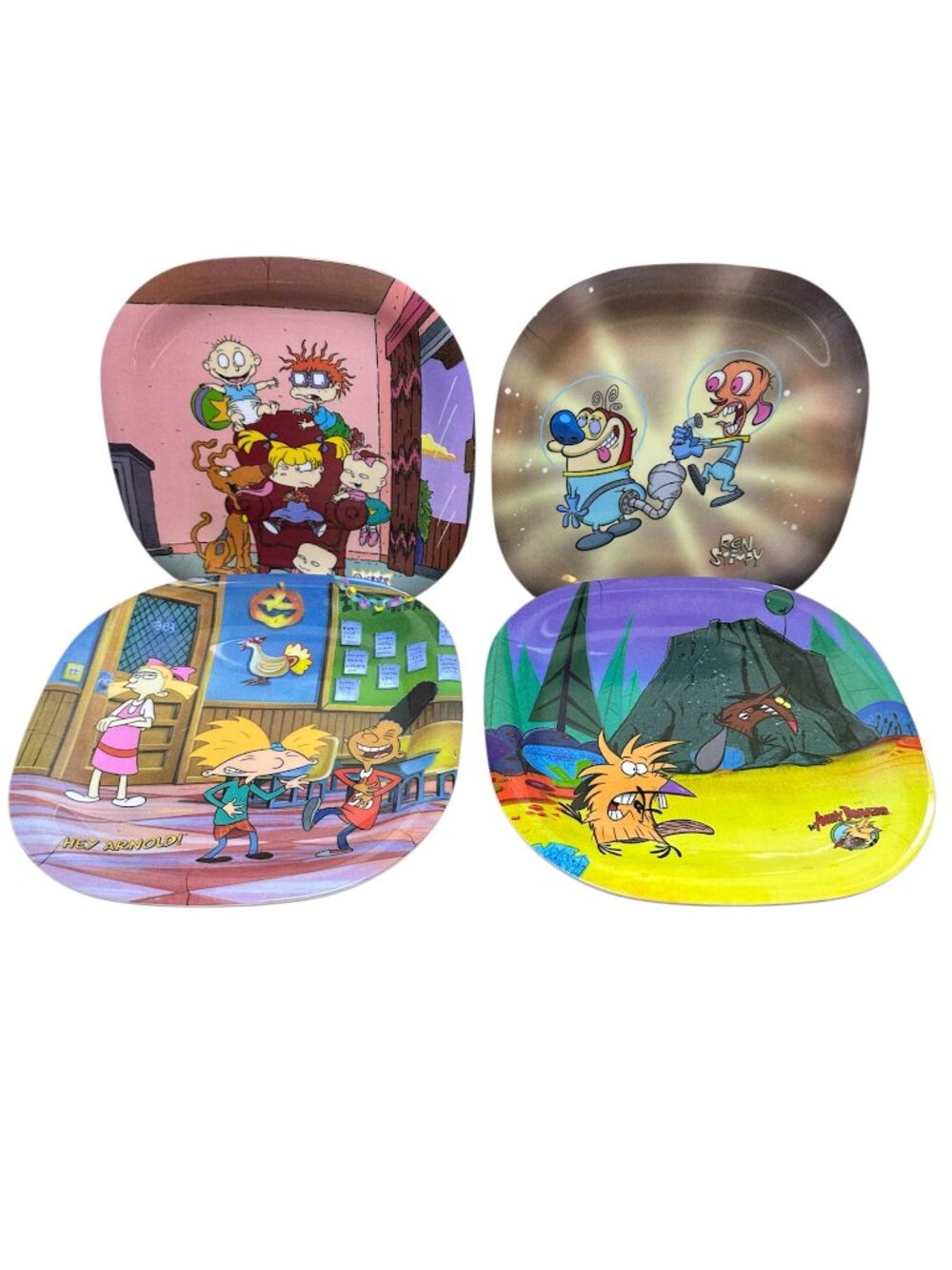 NICKELODEON The Nick Box 2017 Totally 90's Plate Set of 4 Rugrats Ren & Stimpy